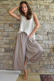 Arbi Gingham Pocket Culotte Pant Hazelnut